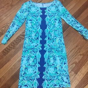 Lilly Pulitzer Tropical Blue and Green Midi Dress